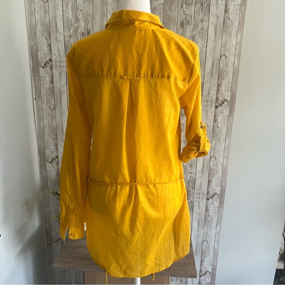 Tory Burch Yellow Button-Down Tunic Shirt XS - Picture 4 of 10
